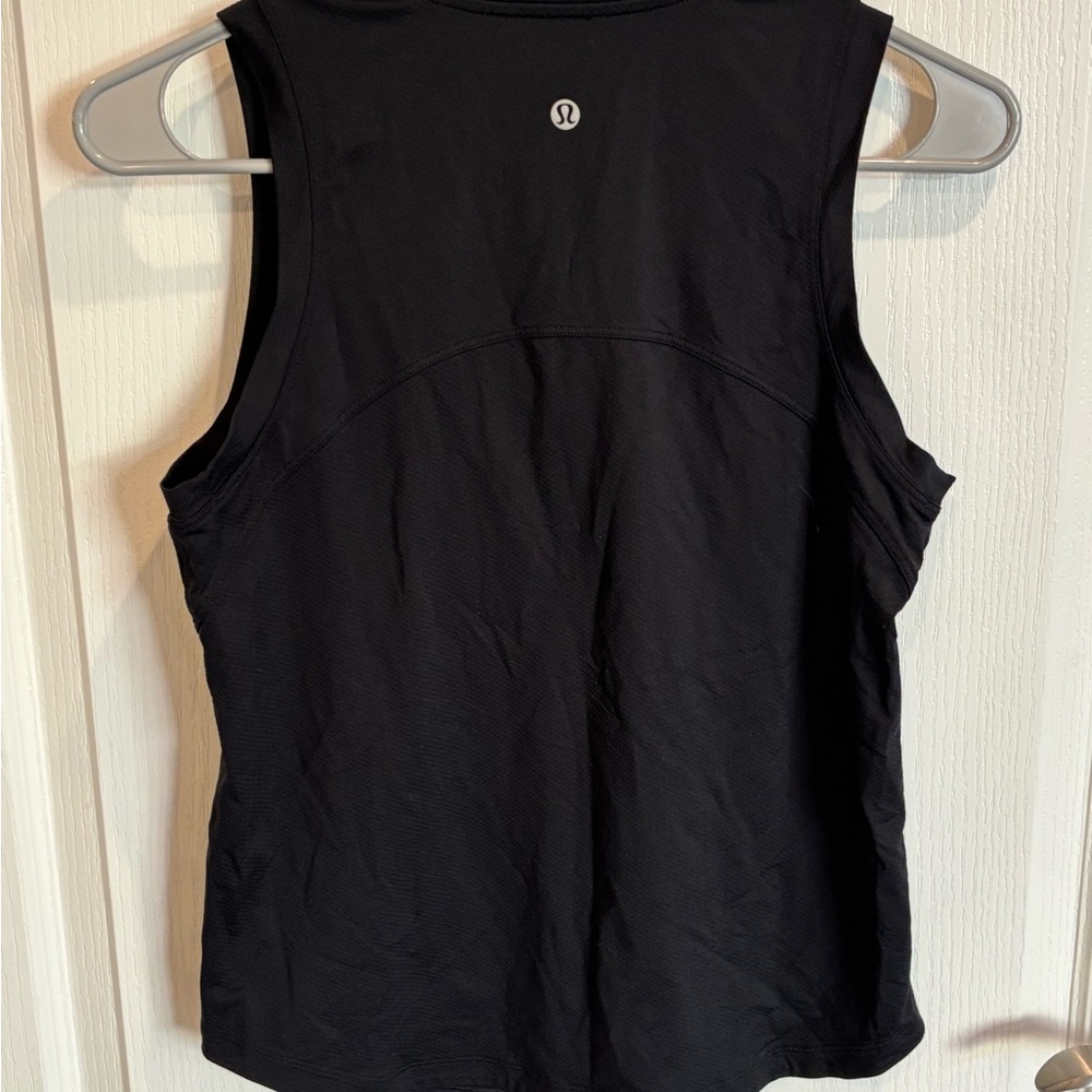 Lululemon Front Zip Mock Neck Tennis Tank Black Size 6